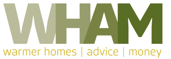 WHAM (Warmer homes, advice, money) project logo.